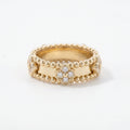Gold Clover Beaded Band Ring