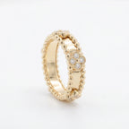 Gold Clover Beaded Band Ring