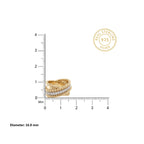 Gold Beaded Crisscross Ring