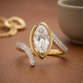 Gold Marquise Glow Open Ring