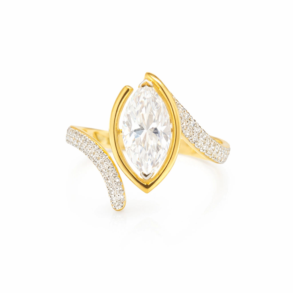 Gold Marquise Glow Open Ring