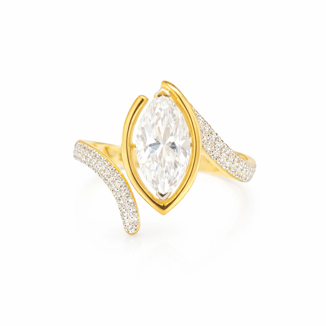 Gold Marquise Glow Open Ring
