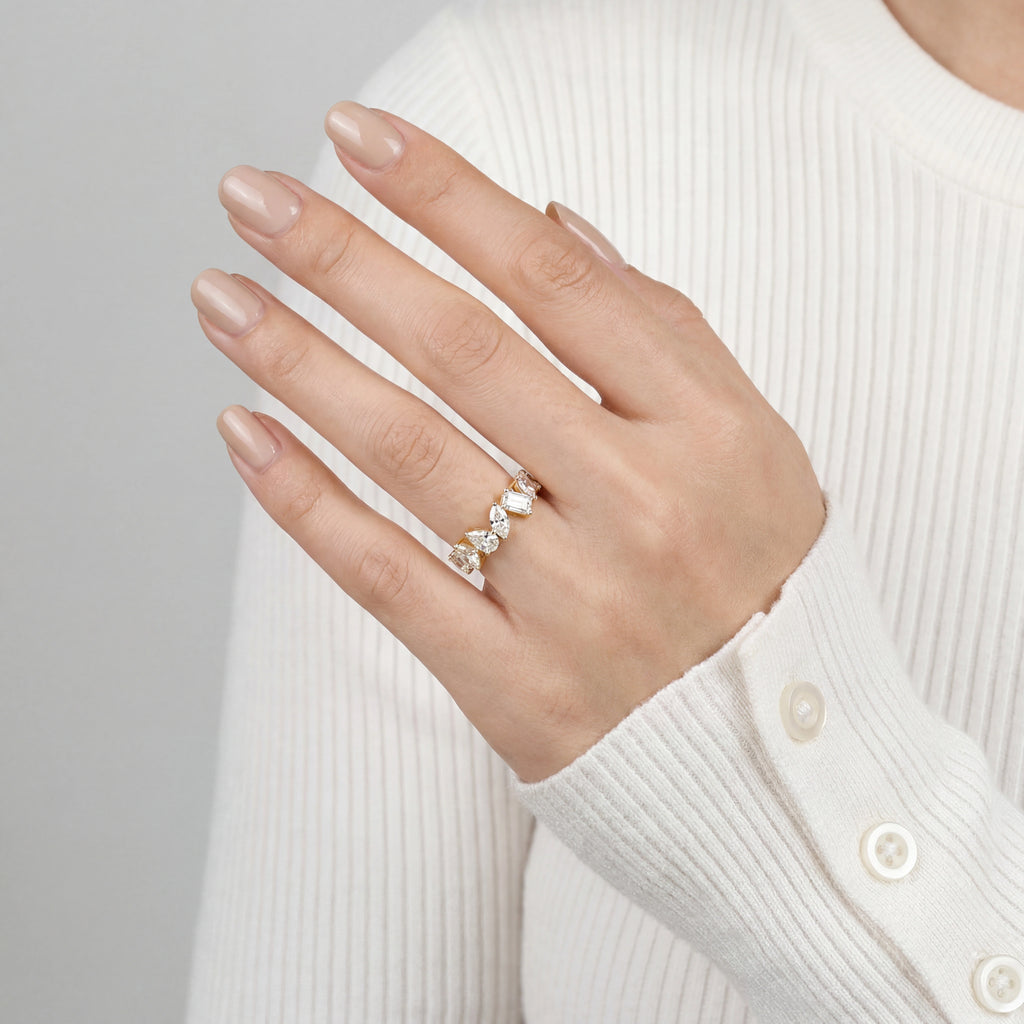 Gold Marquise Crown Ring