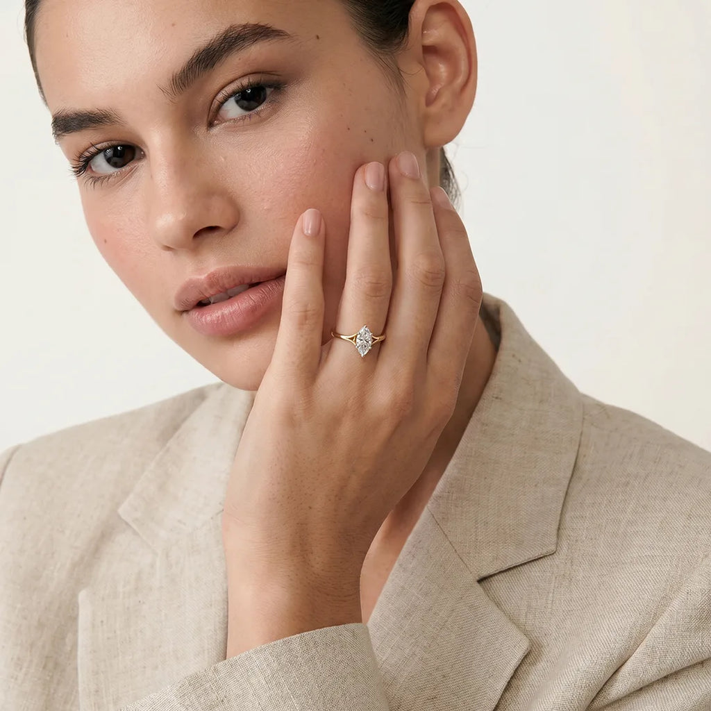 Gold Marquise CZ Elegance Ring