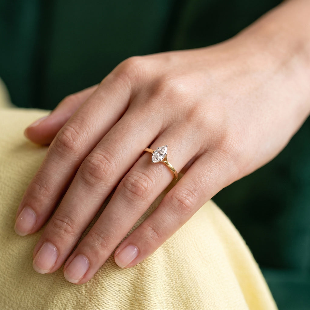 Gold Marquise CZ Elegance Ring