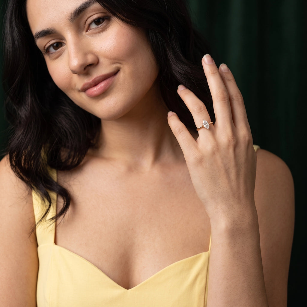 Gold Marquise CZ Elegance Ring