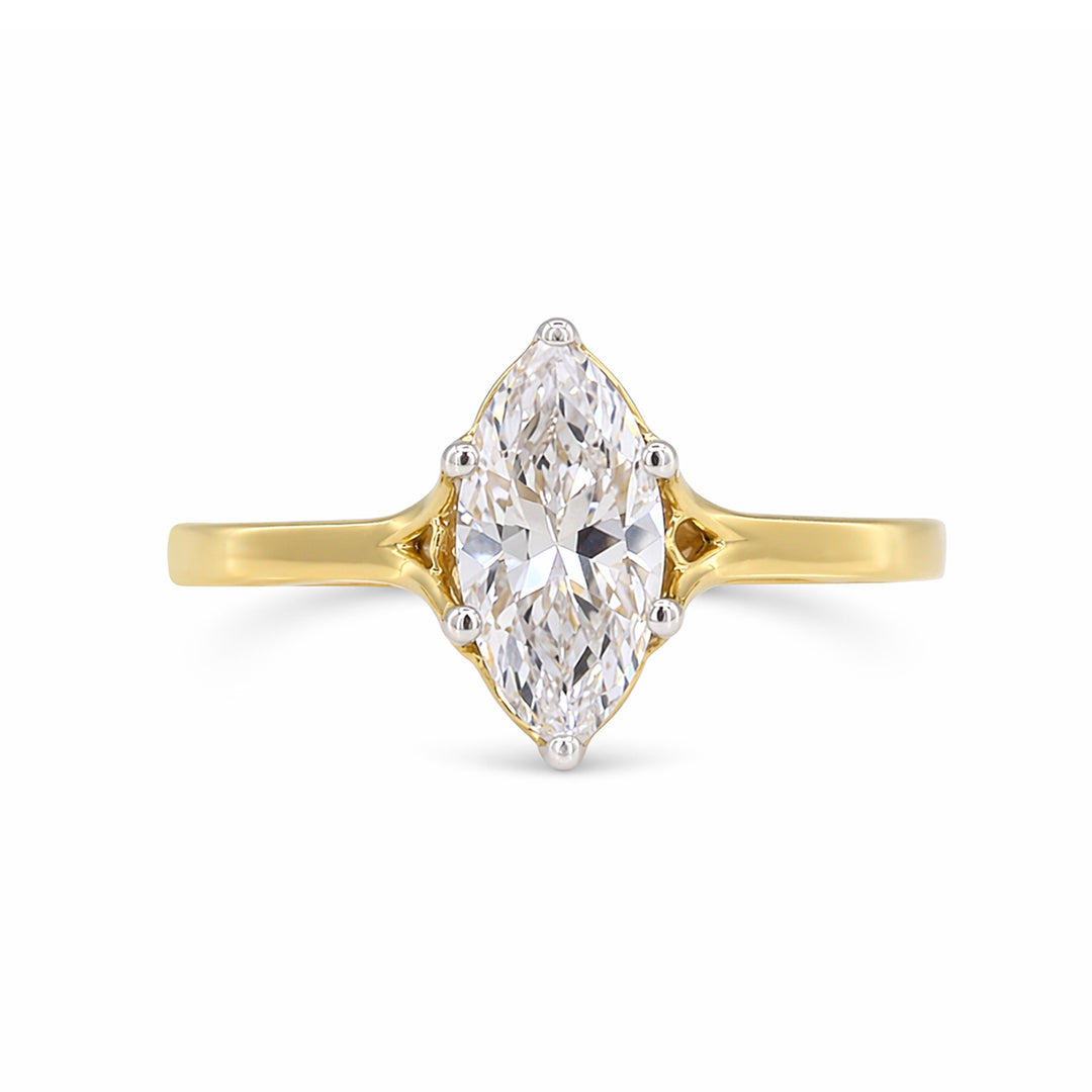 Gold Marquise CZ Elegance Ring