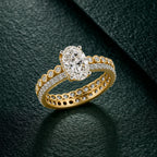 Gold Oval Halo Statement Ring