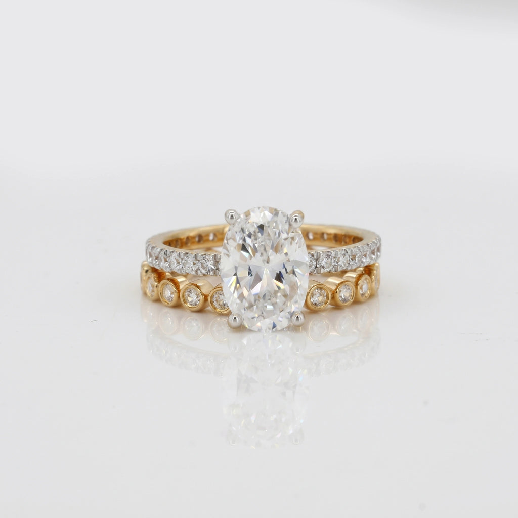 Gold Oval Halo Statement Ring