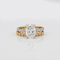 Gold Oval Halo Statement Ring
