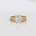 Gold Oval Halo Statement Ring