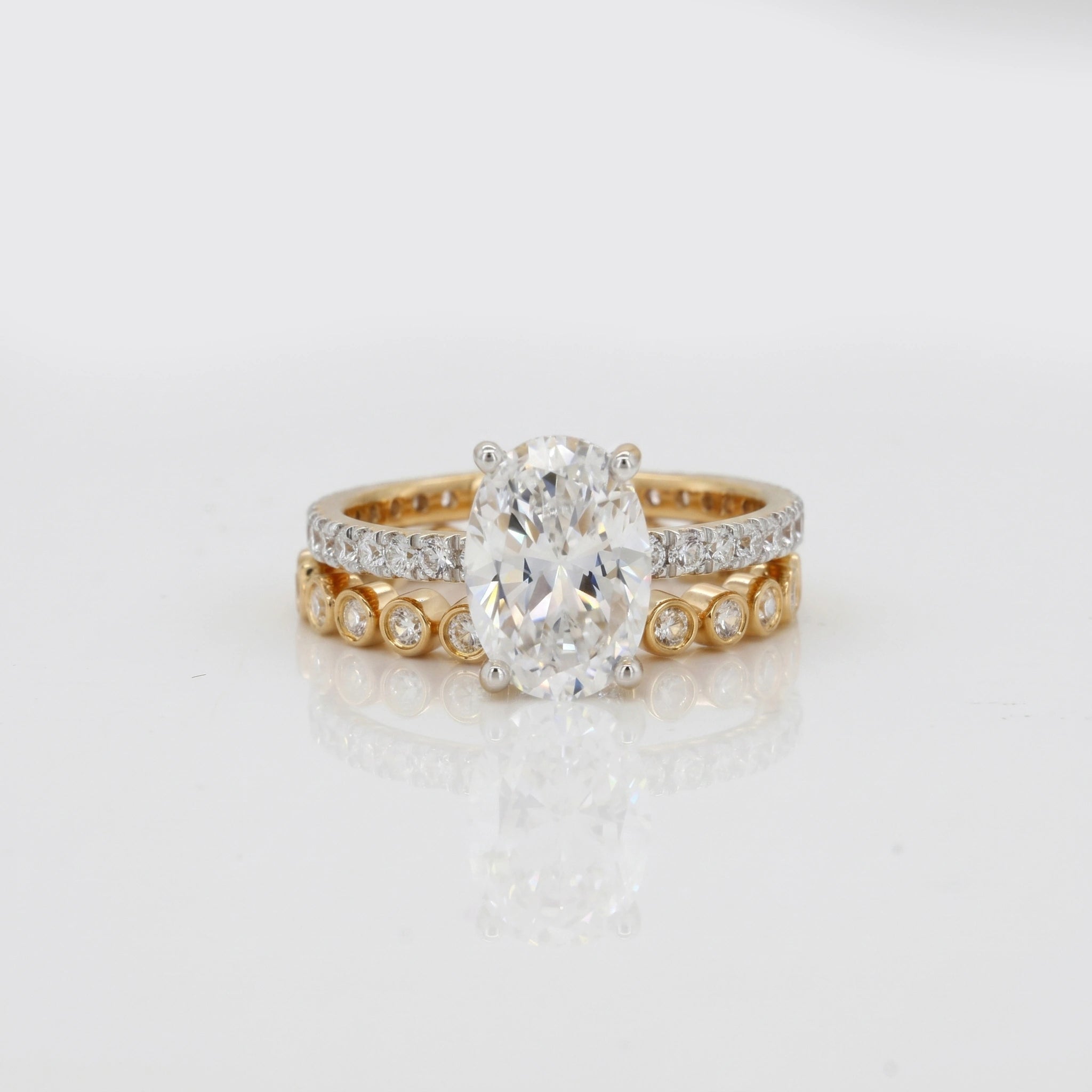 Gold Oval Halo Statement Ring