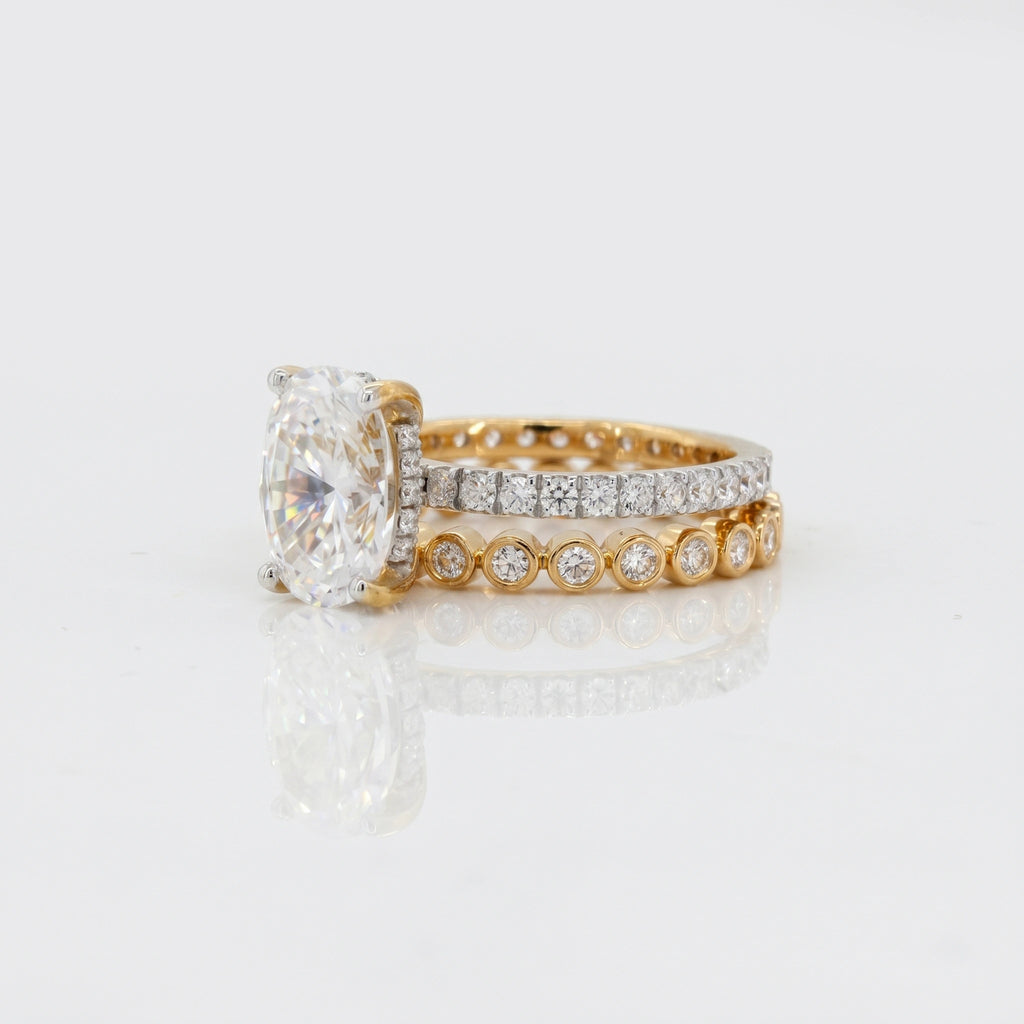 Gold Oval Halo Statement Ring