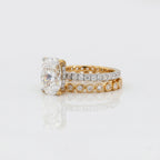 Gold Oval Halo Statement Ring