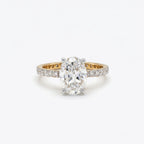 Gold Oval Halo Statement Ring