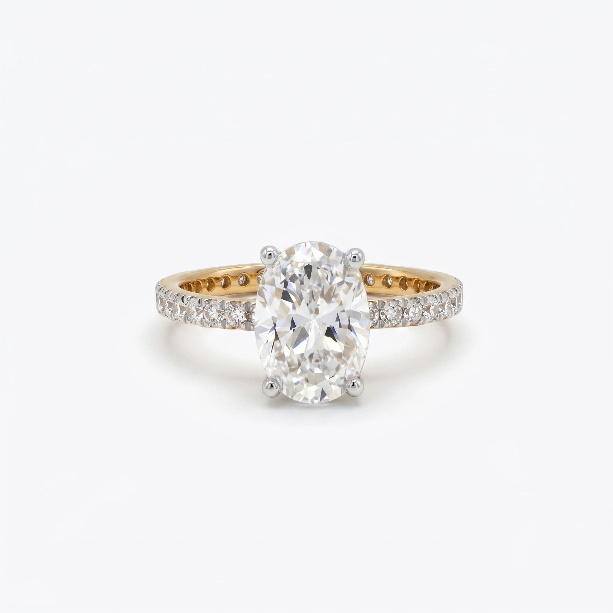 Gold Oval Halo Statement Ring