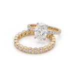 Gold Oval Halo Statement Ring