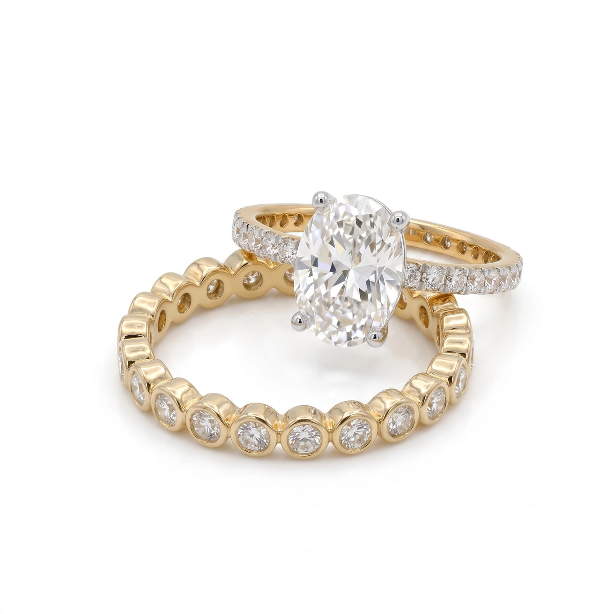 Gold Oval Halo Statement Ring