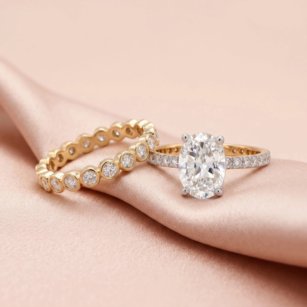 Gold Oval Halo Statement Ring