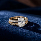 Gold Oval Halo Statement Ring