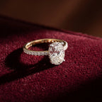 Gold Oval Halo Statement Ring