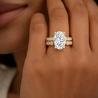 Gold Oval Halo Statement Ring