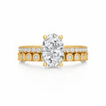 Gold Oval Halo Statement Ring