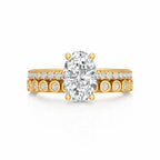 Gold Oval Halo Statement Ring