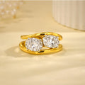 Gold Twin Solitaire Bypass Ring
