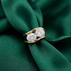Gold Twin Solitaire Bypass Ring