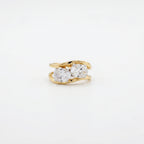 Gold Twin Solitaire Bypass Ring