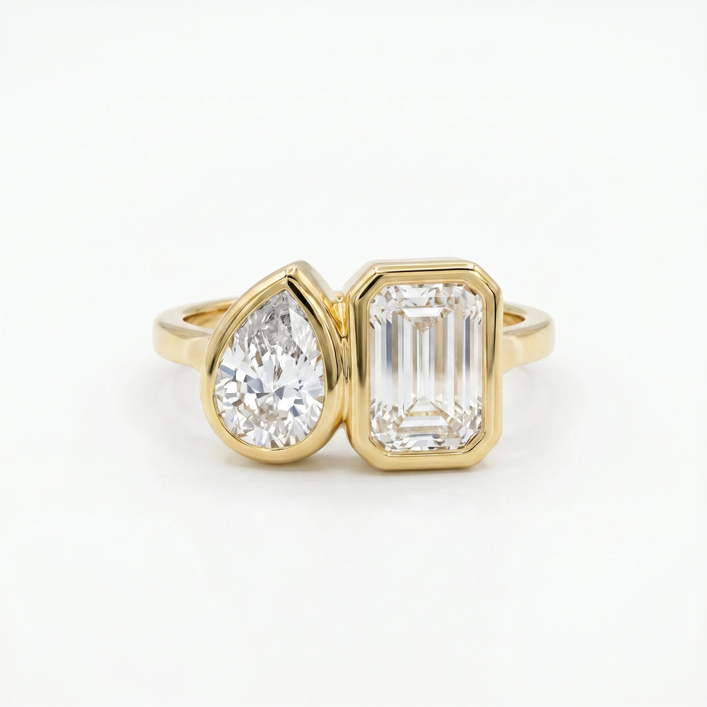 Gold Duo Cut Toi et Moi Ring