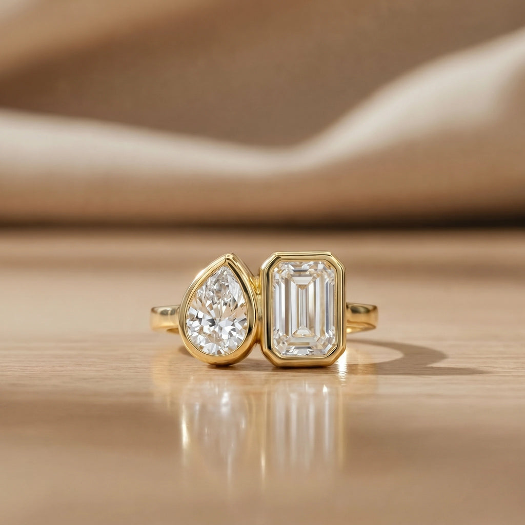 Gold Duo Cut Toi et Moi Ring
