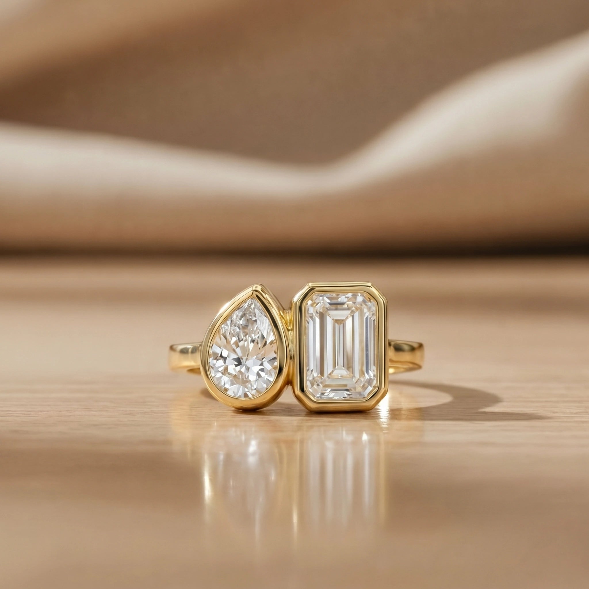 Gold Duo Cut Toi et Moi Ring