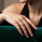 Gold Radiant Frame Split Ring
