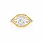 Gold Radiant Frame Split Ring