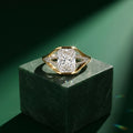 Gold Radiant Frame Split Ring