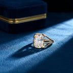 Gold Radiant Frame Split Ring