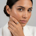Gold Radiant Frame Split Ring
