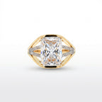 Gold Radiant Frame Split Ring