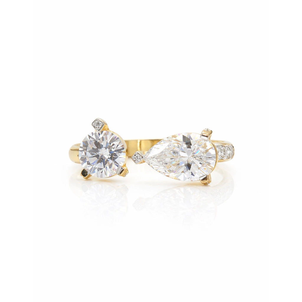Gold Toi et Moi Open Ring