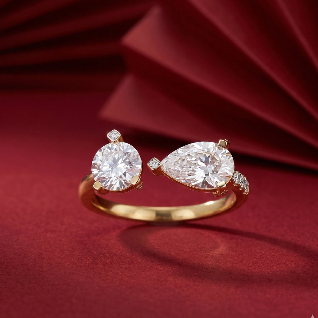 Gold Toi et Moi Open Ring