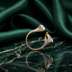 Gold Emerald Cut Bezel Ring