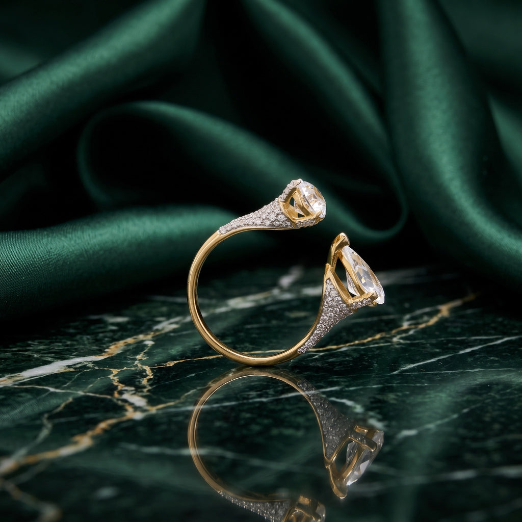 Gold Toi et Moi Open Ring