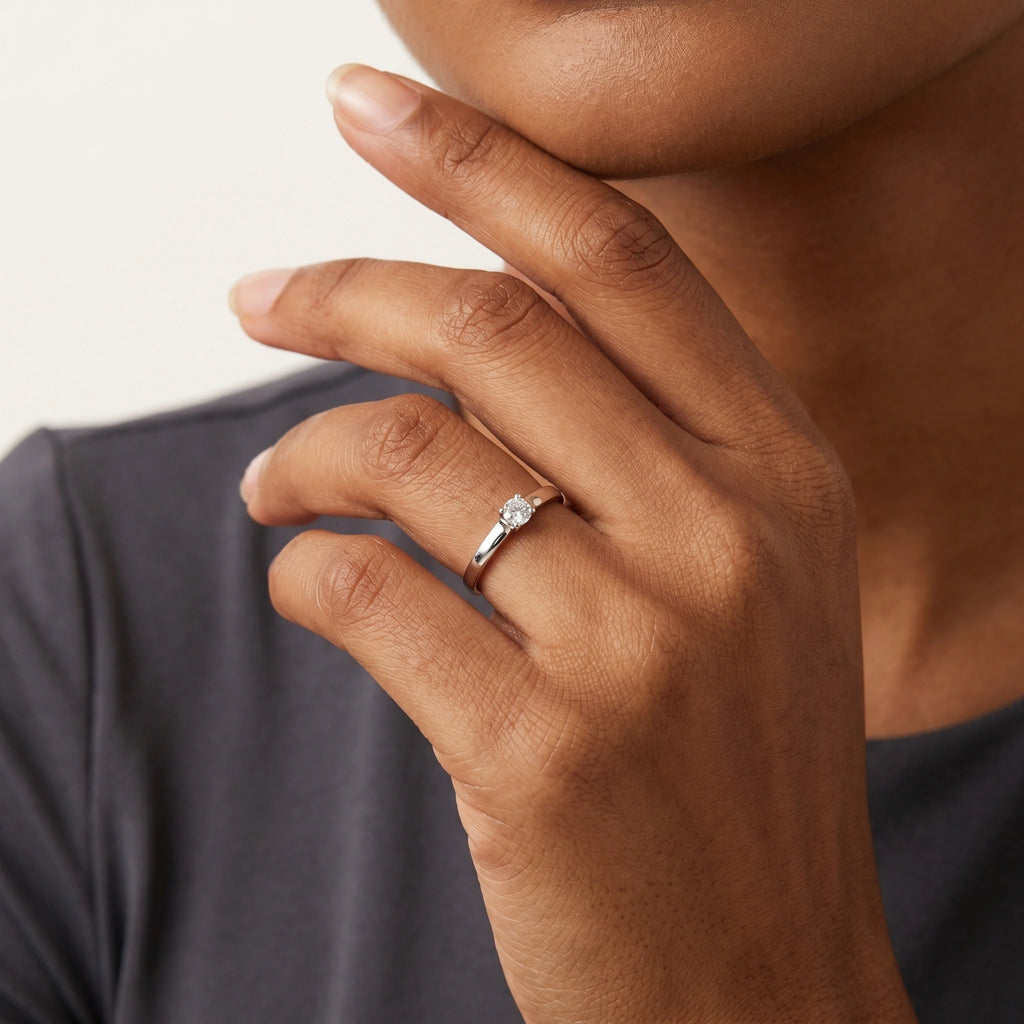 Silver Eternal Spark Solitaire Ring