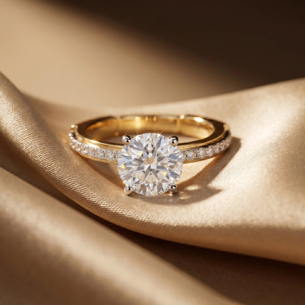 Gold Crown Set Solitaire Ring