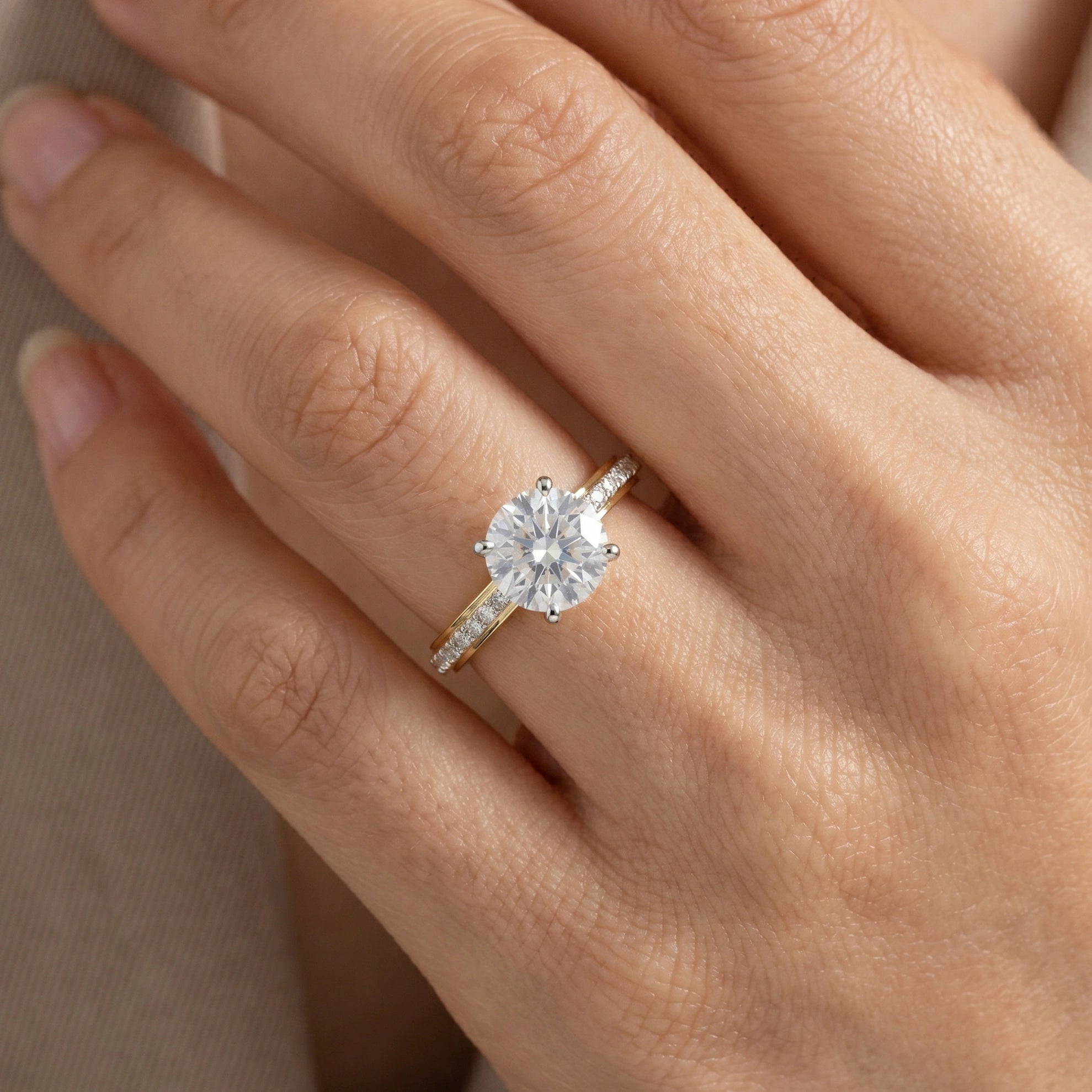 Gold Crown Set Solitaire Ring