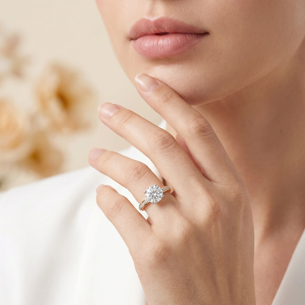 Gold Crown Set Solitaire Ring