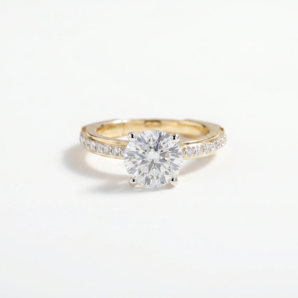 Gold Crown Set Solitaire Ring