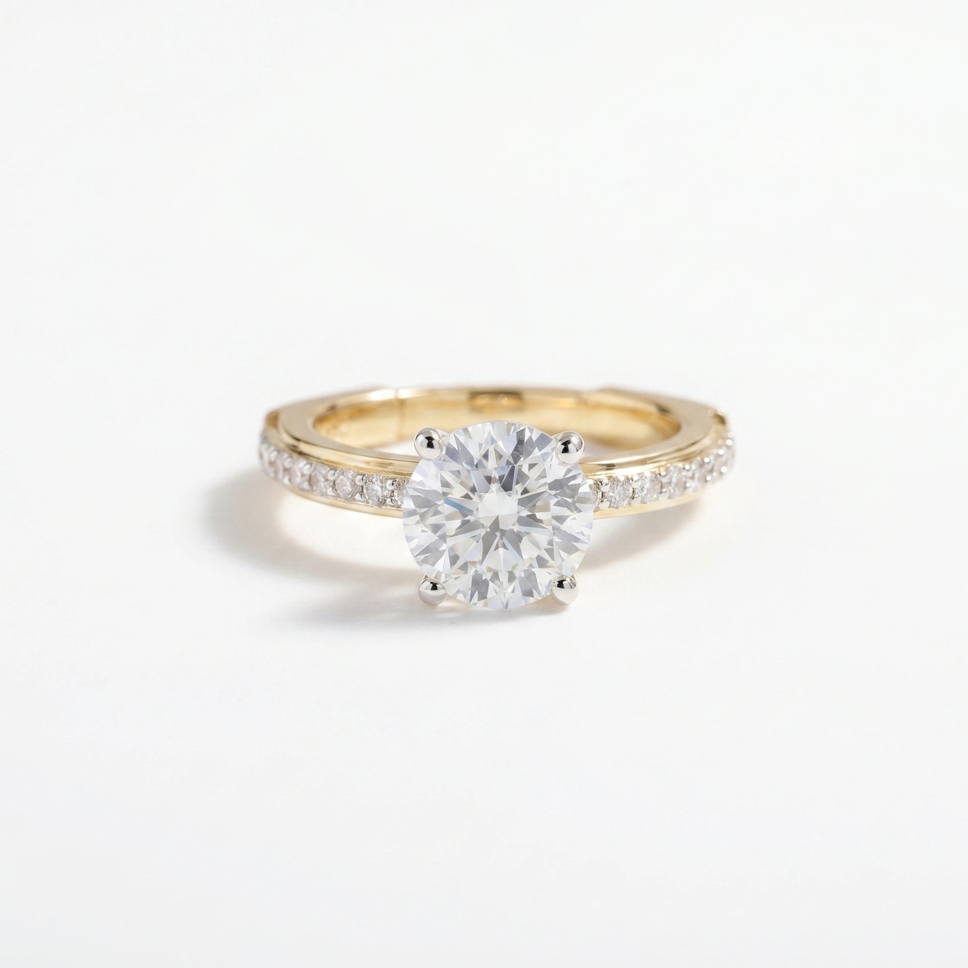 Gold Crown Set Solitaire Ring